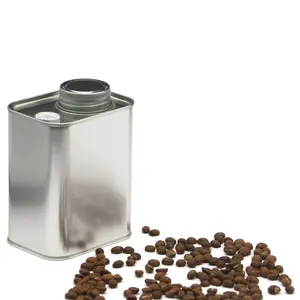 空150克-300克咖啡豆储存容器金属油罐包装，带螺旋顶部