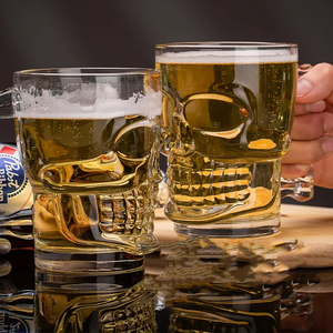 Wholesale Clear <strong>Custom</strong> <strong>Design</strong> 540ml Unique Shaped Body Beer Glass <strong>Mug</strong> bar Party Used OEM Beer Glass Cup with Handle - Product Image 5
