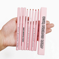 Pensil Bibir Cokelat Tua Nude Kustom Label Pribadi Vegan Bebas Kekejaman Mineral Tahan Air