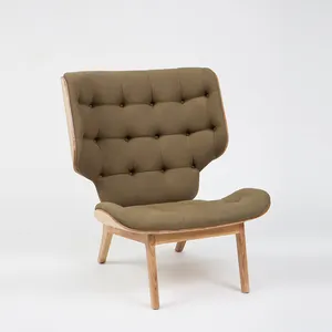 Chaises longues design danois bon marché, fauteuil de salon, fauteuil de salon, fauteuil mammouth rembourré en bois courbé