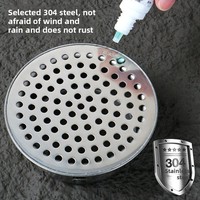 Grille de drain de sol en acier inoxydable à trous fins, pour balcon, avec filtre anti-cheveux, insertable, style américain, pour bassins à poissons