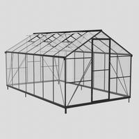 Kit de serre extensible 8*12 pieds avec panneaux PC, structure métallique résistante aux intempéries, montage sans outils, pour jardins extérieurs et arrière-cours