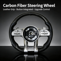 Volant de voiture en fibre de carbone AMG pour Mercedes Benz Classe A, B, C, E, CLA, GLC, CLS, adaptable