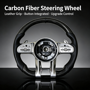 Volant de voiture en fibre de carbone <span class=keywords><strong>AMG</strong></span> pour <span class=keywords><strong>Mercedes</strong></span> Benz Classe A, B, C, E, <span class=keywords><strong>CLA</strong></span>, GLC, CLS, adaptable - Product Image 1