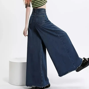 Fashional Street femmes taille haute jambe <span class=keywords><strong>large</strong></span> <span class=keywords><strong>jean</strong></span> tenue décontracté ample respirant jambe droite <span class=keywords><strong>Jean</strong></span> pantalon De Mujer - Product Image 4