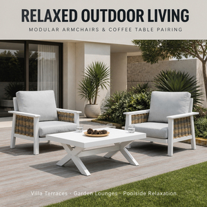 Juego de Muebles de Jardín Osmen Kos de Aluminio de 4 Piezas con Sillones y Mesa de Centro, Resistente al Agua y a los Rayos UV, para Patio y Jardín, Os502329- - Product Image 2