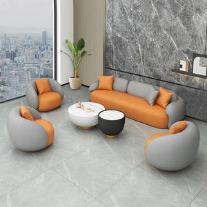 Ensemble de mini-canapés en tissu scandinave pour salon ou bureau, design confortable - Product Image 3