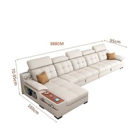 Modelo 2026 Sofá Cama Plegable Multifuncional de Cuero Crema para Sala de Estar, Estilo Apartamento Pequeño