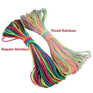 4mm Rainbow Colorful hank packing 7 inner cores paracord 550lbs Parachute Cord for Survival Bracelet 31meter/pc