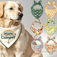 Écharpe triangulaire pour chien avec imprimé coloré de style campagnard, bavoir pour animaux de compagnie pour séances photo en extérieur, convient aux chats et aux chiens.