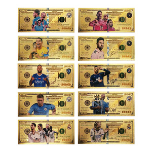 Billet de banque commémoratif plaqué or 24 carats de 100 dollars, collection souvenir pour fans de stars du football - Product Image 5