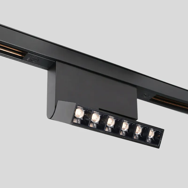 9W ad alta luminosità stadio commerciale luci pista a LED moderna guida in alluminio regolabile griglia quadrata COB pista magnetica decorazione per la casa