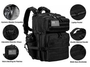 Mochila Táctica Personalizada con Logotipo, 900D Oxford, Impermeable, 45L, Molle, para Fitness, Atletismo, <span class=keywords><strong>Crossfit</strong></span>, Gimnasio - Product Image 6
