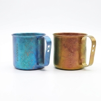 Mug en titane 320 ml, mug à café de camping, tasse à eau avec logo personnalisé, tasse d'extérieur pour la randonnée, la cuisine et le backpacking