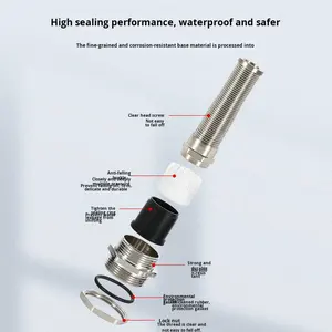Acero inoxidable IP68 Impermeable Anti-Flexión Serie M Junta de prensaestopas Cola de resorte Conector de cable resistente a la torsión - Product Image 3