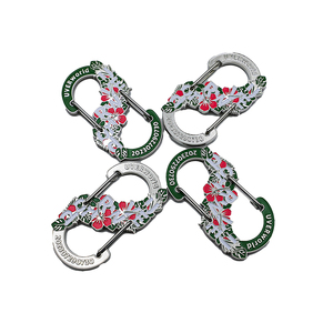 Customized Enamel Epoxy Flowers Wholesale Carabiner Clip <b>S</b> Shape Double Sides Carabiner Snap <b>Hook</b> Double Action Carabiner - Product Image 3