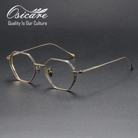 Lunettes de vue de marque de luxe Gerany Eyewear en stock, logo personnalisé, verres polygonaux, montures optiques de luxe en titane pour hommes