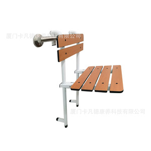 Tabouret de salle de bain pliable en acier inoxydable HPL, siège de douche mural pour personnes âgées, 51x51x20cm - Product Image 5