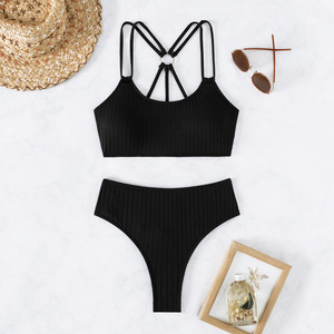 Custom Classical Simple Backless Swimsuit Bikini One Shoulder High Waist <b>Swimwear</b> Women Sexy <b>Beachwear</b> - Product Image 3