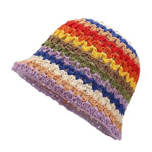 Sombreros de Pescador Tejidos y de Ganchillo con Diseño de Flores Huecas al por Mayor para Mujer - Product Image 5