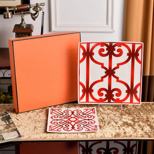 Nouvelle assiette carrée de luxe européenne en porcelaine osseuse 2 pièces - Product Image 3