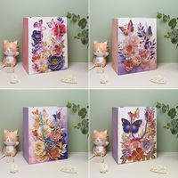 Sacs cadeaux créatifs en carton blanc à poignée, série fleurs et plantes, pour fêtes, festivals, anniversaires et souvenirs