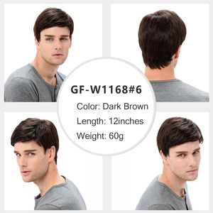 Parrucche da <span class=keywords><strong>uomo</strong></span> in fibra chimica copricapo da <span class=keywords><strong>uomo</strong></span> alla moda scoppi laterali soffici parrucche popolari parrucche capelli corti - Product Image 6