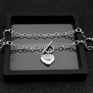 2026 New Personalized OT Buckle Silver Plated Heart Shaped Pendant Necklace <b>Titanium</b> Steel Women's Necklace Fashion Jewelry - Product Image 5