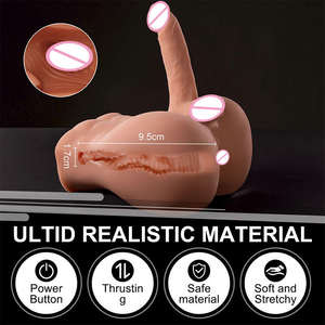 Dildo vibrant automatique réaliste unisexe, poupée torse masculin musclé pour stimulation anale et masturbation du pénis - Product Image 3