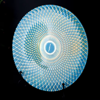 Assiettes de présentation décoratives en verre pour mariage, motif paon, électroplaquées, pour la décoration de mariage (vente en gros)