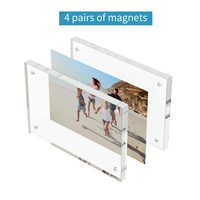 Cadres photo magnétiques en acrylique double face 4x6 en gros avec couleur et logo personnalisés, design épais pour affichage sur bureau