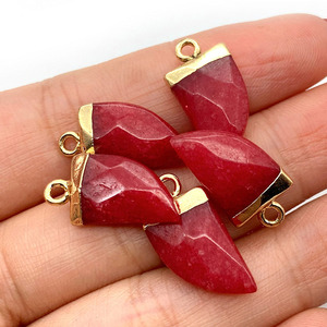 Ciondoli <span class=keywords><strong>e</strong></span> Charms in Pietra Naturale Sfaccettata Rosa, Rossa, Blu, Verde, Ciondolo in Agata per Creazione di Gioielli, 10x20mm - Product Image 4