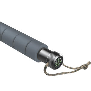 Bâton de randonnée multifonctionnel en acier inoxydable gris, 5 sections, 106 cm, outil EDC extérieur avec fourchette, cuillère et couteau pour le camping - Product Image 4