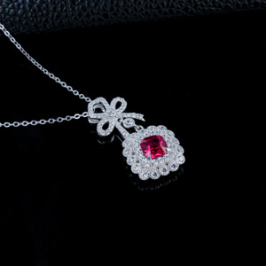 925 Silver Cultivated <b>Ruby</b> <b>Necklace</b> - Product Image 4
