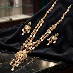 Wholesale Fashion Jewelry 14K 18K 24K Gold Plated Forming <b>Long</b> <b>Necklaces</b> Traditional Turkish Design <b>Long</b> Jewelry Set Oro Joyeria - Product Image 5