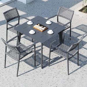 Muebles de exterior modernos Juego de comedor moderno Mesas y <span class=keywords><strong>sillas</strong></span> de exterior de aluminio para <span class=keywords><strong>terraza</strong></span> de negocios - Product Image 4