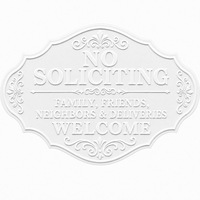 Plaque murale vintage en étain gaufré « Bienvenue, pas de prospection » pour porche, personnalisable, fournisseur direct d'usine OEM, panneau métallique