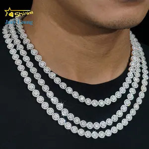 Wholesale Price 8mm Spiked Moissanite Cuban Link Chain 14k Gold Plated 925 Silver Iced Out Vvs Moissanite Necklace Bracelet