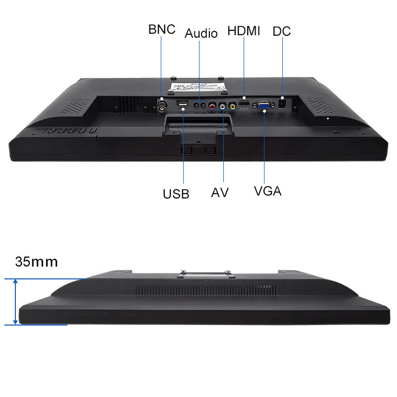 19.2 Inch Industrial Monitor HD VGA AV BNC USB Wide Screen VESA Wall Mounted Plastic Industrial LCD Display