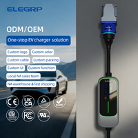 Câble de chargeur de voiture électrique domestique ELEGRP Type 2 vers prise 3 broches 5 mètres, chargeur de voiture électrique portable pour véhicules électriques et hybrides rechargeables (PHEV)