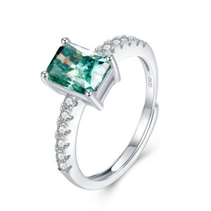 Yingtuo Schmuck Verlobung Moissan ite Lab Grown Smaragds chliff Edelsteine Ringe Labor Diamant Ring Weißgold S925 Hochzeits versprechen Ringe - Product Image 2