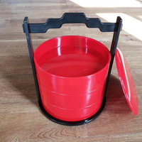 Boîte à bonbons en plastique cylindrique à trois étages de style moderne et simple avec couvercle, nouvelle boîte à pâtisserie festive pour canard rôti de Pékin