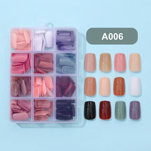 Juego de 288 Uñas Postizas de Color Sólido Brillante, 12 Colores, en Caja, Uñas Artificiales para Salón, Uñas a Presión - Product Image 6