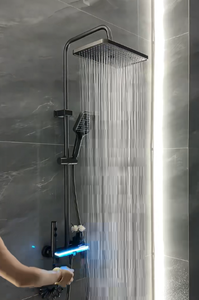 ชุดฝักบัวอาบน้ำแบบติดผนังในห้องน้ำชุดเครื่องผสมน้ำฝนแบบหรูหราชุดก๊อกน้ำฝักบัวเปียโนกลางแจ้ง - Product Image 6