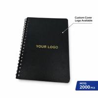 Carnet à spirale avec couverture en PP givré, logo personnalisé, pages colorées, papeterie scolaire et de bureau, OEM ODM, directement de l'usine