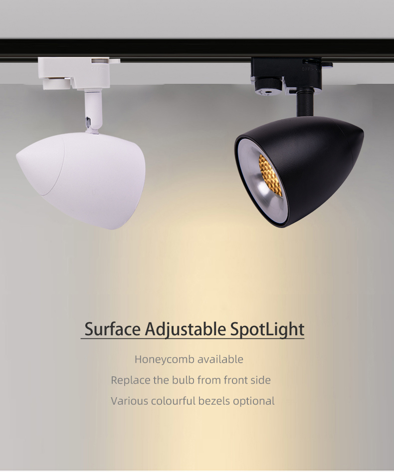 50W Art Gallery Track Lights 360 Degree Adjustable Die Cast Aluminum