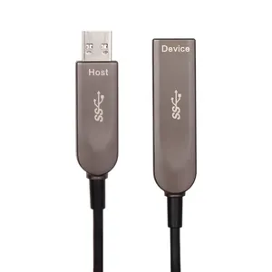 VCOM USB3.2 Fiber optik kablo A erkek 10 Gbps veri aktarımı genişletici kablosu 10FT AOC kablosu yazıcı için ekran sabit disk