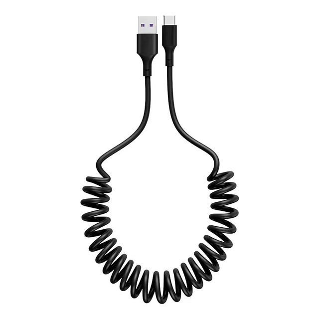 2025 NEW Spring-loaded Telescopic Fully Compatible 5A Fast Charging Cable, Suitable for Huawei, Apple, Android, and Type-C