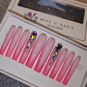 <span class=keywords><strong>Elegantes</strong></span> <span class=keywords><strong>uñas</strong></span> en forma de ataúd, diseño 3D, <span class=keywords><strong>Uñas</strong></span> postizas a presión, <span class=keywords><strong>colores</strong></span> suaves, patrón de estilete de mariposa sin pegamento para dedos - Product Image 3