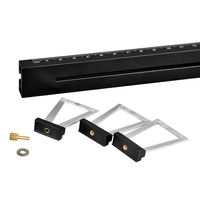 Règle de traçage industrielle mobile en alliage d'aluminium à queue de pie, portée de mesure 350 mm, rapport 1:4-9, outil de menuiserie DIY, support ODM/OEM, noir